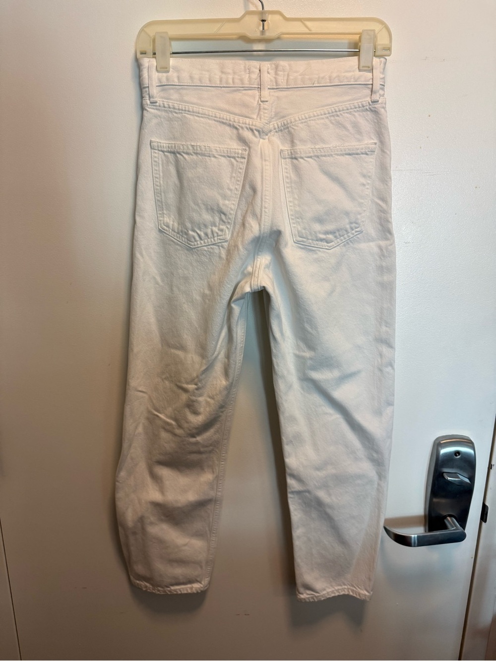 Agolde Straight White Button-Fly Jeans - 90’s Cropped - Picture 2 of 7